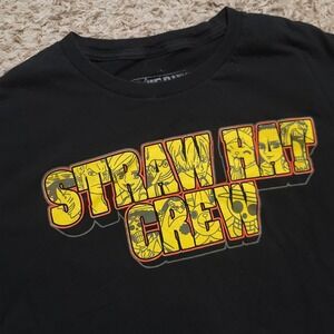 Ripple Junction One Piece T-Shirt Mens L Black Straw Hat Crew Graphic Anime Tee